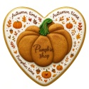 Ciastko lukrowane Autumn time roz. L serce No5 Jesień ręcznie robione