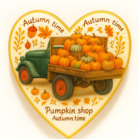 Ciastko lukrowane Autumn time roz. L serce No5 Jesień ręcznie robione Ciastko lukrowane Autumn time roz. L serce No5 Jesień ręcznie robione