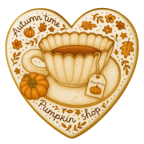 Ciastko lukrowane Autumn time roz. L serce No5 Jesień ręcznie robione Ciastko lukrowane Autumn time roz. L serce No5 Jesień ręcznie robione