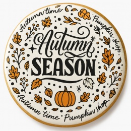 Ciastko lukrowane Autumn time roz. L koło No1 Jesień ręcznie robione