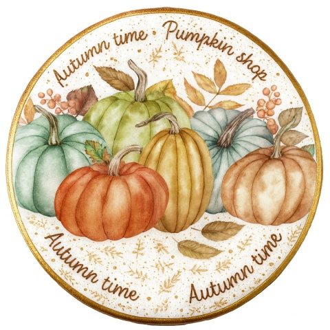 Ciastko lukrowane Autumn time roz. L koło No1 Jesień ręcznie robione Ciastko lukrowane Autumn time roz. L koło No1 Jesień ręcznie robione