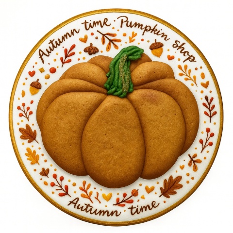 Ciastko lukrowane Autumn time roz. L koło No1 Jesień ręcznie robione Ciastko lukrowane Autumn time roz. L koło No1 Jesień ręcznie robione