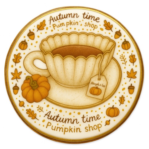 Ciastko lukrowane Autumn time roz. L koło No1 Jesień ręcznie robione Ciastko lukrowane Autumn time roz. L koło No1 Jesień ręcznie robione