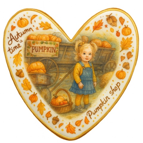 Ciastko lukrowane Autumn time roz. L koło No1 Jesień ręcznie robione Ciastko lukrowane Autumn time roz. L koło No1 Jesień ręcznie robione