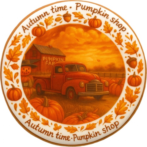 Ciastko lukrowane Autumn time roz. L koło No1 Jesień ręcznie robione Ciastko lukrowane Autumn time roz. L koło No1 Jesień ręcznie robione