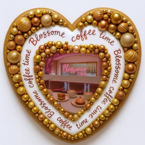 Ciastko lukrowane BlossomE cafe II FLOOR roz.M SERCE ręcznie robione