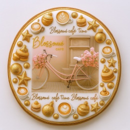 Ciastko lukrowane BlossomE cafe ROWER roz.XL KOŁO ręcznie robione