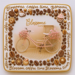 Ciastko lukrowane BlossomE cafe ROWER roz.XL  KWADRAT AT ręcznie robione