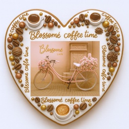 Ciastko lukrowane BlossomE cafe ROWER roz.XL SERCE ręcznie robione