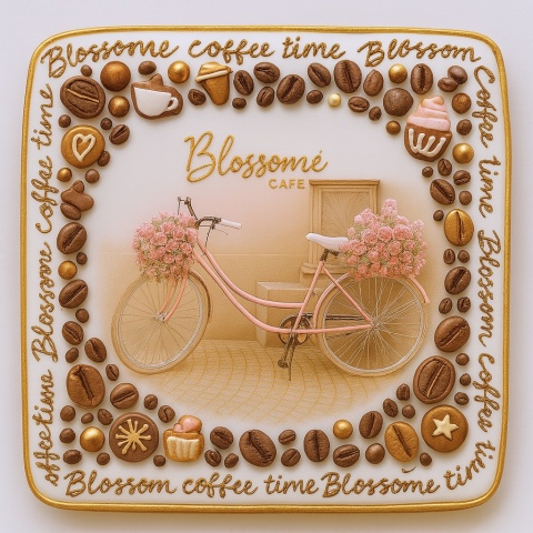 Ciastko lukrowane BlossomE cafe ROWER roz.L  KWADRAT AT ręcznie robione