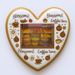 Ciastko lukrowane BlossomE cafe Smaczki roz.XL serce ręcznie robione