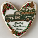 Ciastko lukrowane Pickup z choinką serce No4 roz.M ręcznie robione Ciastko lukrowane Pickup z choinką serce No4 roz.M ręcznie robione