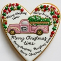 Ciastko lukrowane Pickup z choinką serce No5 roz.L ręcznie robione