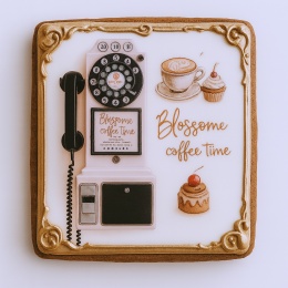 Ciastko lukrowane BlossomE cafe telefon roz.S ręcznie robione