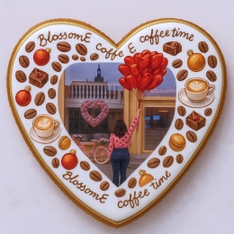 Ciastko lukrowane BlossomE cafe BALOON roz.L SERCE ręcznie robione