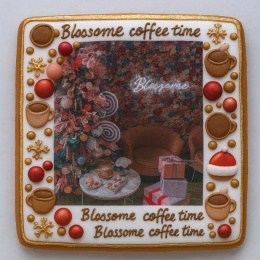 Ciastko lukrowane BlossomE cafe FLOWER roz.XL KWADRAT ręcznie robione