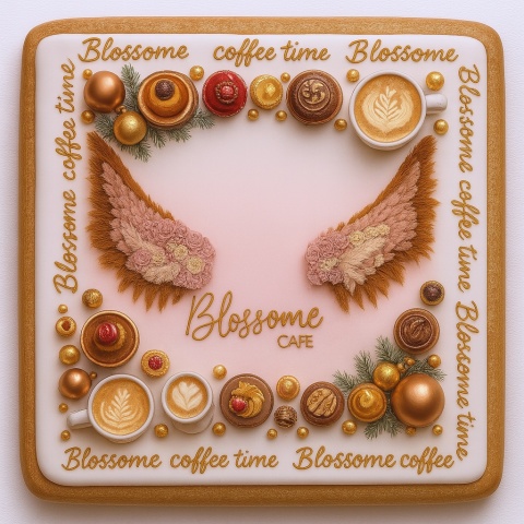 Ciastko lukrowane BlossomE cafe FLY roz.L PROSTOKĄT ręcznie robione