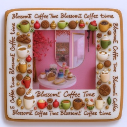 Ciastko lukrowane BlossomE cafe MIRROR roz.XL PROSTOKĄT ręcznie robione