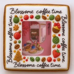 Ciastko lukrowane BlossomE cafe MIRROR roz.S  KWADRAT AT ręcznie robione