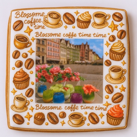 Ciastko lukrowane BlossomE cafe OLD CITY GB roz.M PROSTOKĄT ręcznie robione