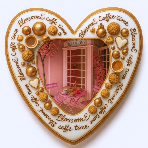 Ciastko lukrowane BlossomE cafe PHONE roz.XL SERCE ręcznie robione
