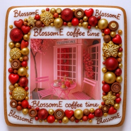 Ciastko lukrowane BlossomE cafe PHONE roz.S KWADRAT ręcznie robione