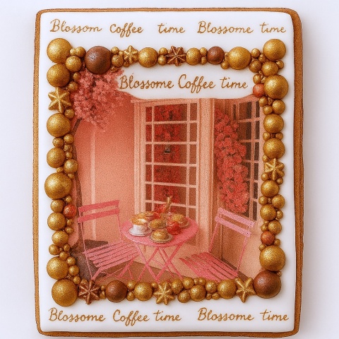 Ciastko lukrowane BlossomE cafe PHONE roz.M PROSTOKĄT ręcznie robione