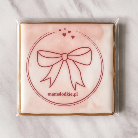 Ciastko lukrowane BlossomE cafe PINK roz.L SERCE ręcznie robione