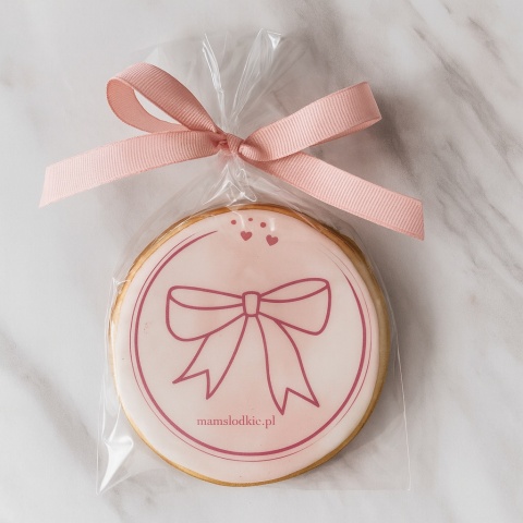 Ciastko lukrowane BlossomE cafe PINK roz.M PROSTOKĄT ręcznie robione