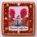 Ciastko lukrowane BlossomE cafe RED FLY roz.XL  KWADRAT AT ręcznie robione