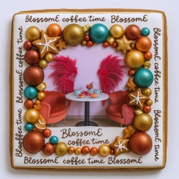 Ciastko lukrowane BlossomE cafe RED FLY roz.XL PROSTOKĄT ręcznie robione