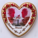 Ciastko lukrowane BlossomE cafe RED FLY roz.L SERCE ręcznie robione