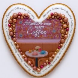 Ciastko lukrowane BlossomE cafe TABLE roz.S SERCE ręcznie robione