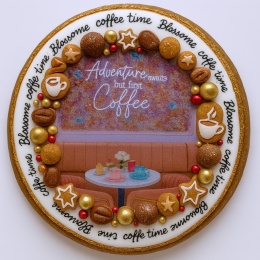 Ciastko lukrowane BlossomE cafe TABLE roz.L KOŁO ręcznie robione