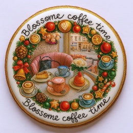 Ciastko lukrowane BlossomE cafe WINDOW roz.XL KOŁO ręcznie robione