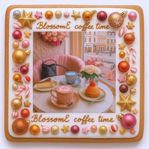 Ciastko lukrowane BlossomE cafe WINDOW roz.XL PROSTOKĄT ręcznie robione