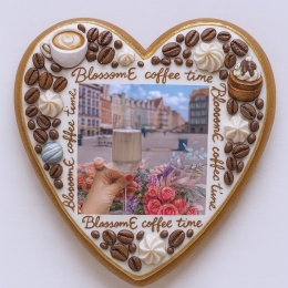 Ciastko lukrowane BlossomE cafe WINE roz.L SERCE ręcznie robione