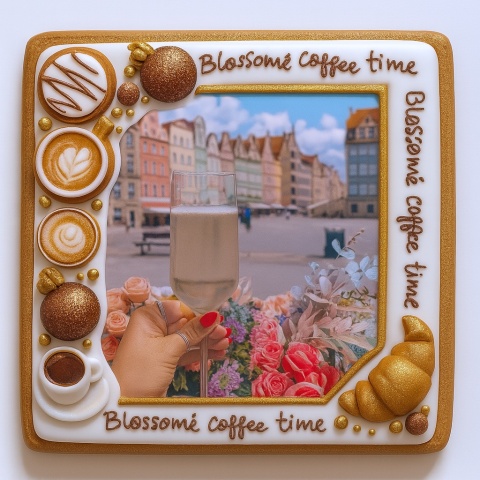 Ciastko lukrowane BlossomE cafe WINE roz.M PROSTOKĄT ręcznie robione