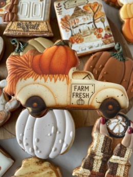 Ciastko lukrowane samochód auto pick up Farm Fresh Pumpkins